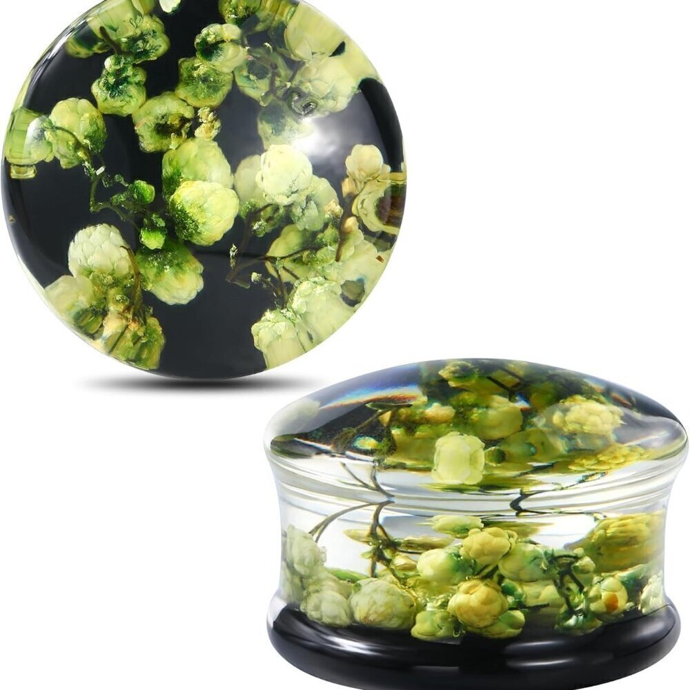 Floral Ear Gauges Resin Stainless Steel Body Jewelry for Piercing Women